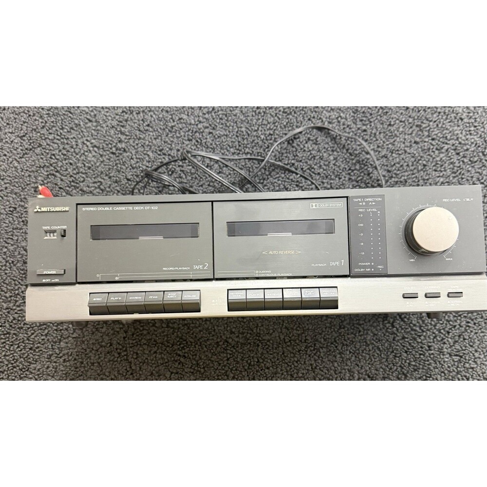 Mitsubishi Double Cassette Deck DT-102 Tested and Works Vintage